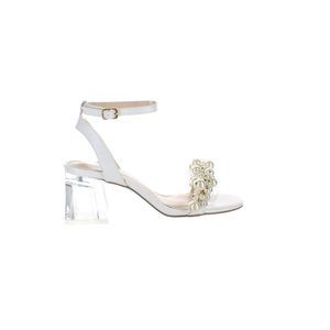 Betsey Johnson Womens Kylee White Ankle Strap Heels Size 6 Medium (B, M)